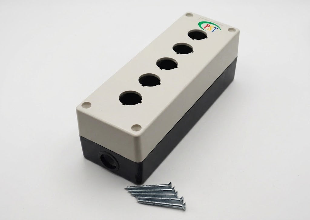 22mm Push Button Control Station Box – PVC Empty Enclosure, 1 to 5 Holes