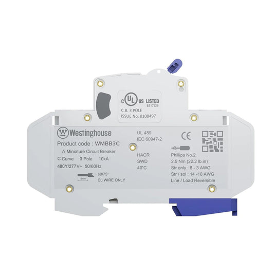 Westinghouse Miniature Circuit Breaker 3 Pole C-Curve 10kA