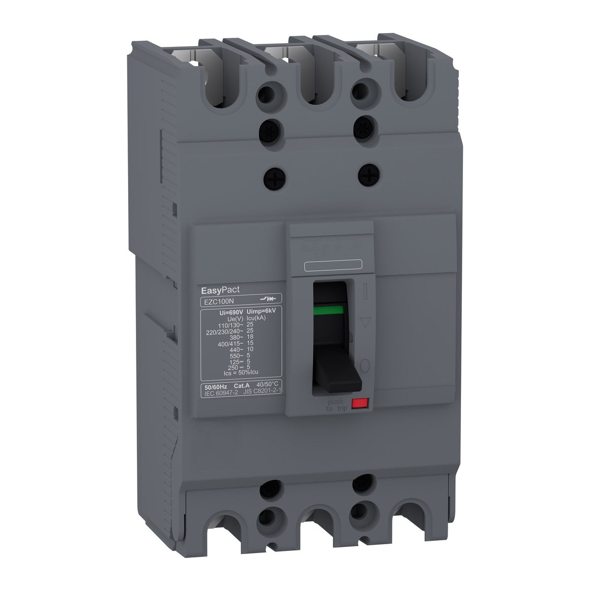 Molded Case Circuit Breaker 3 Pole 20A N-Type 15kA - EZC100N3020