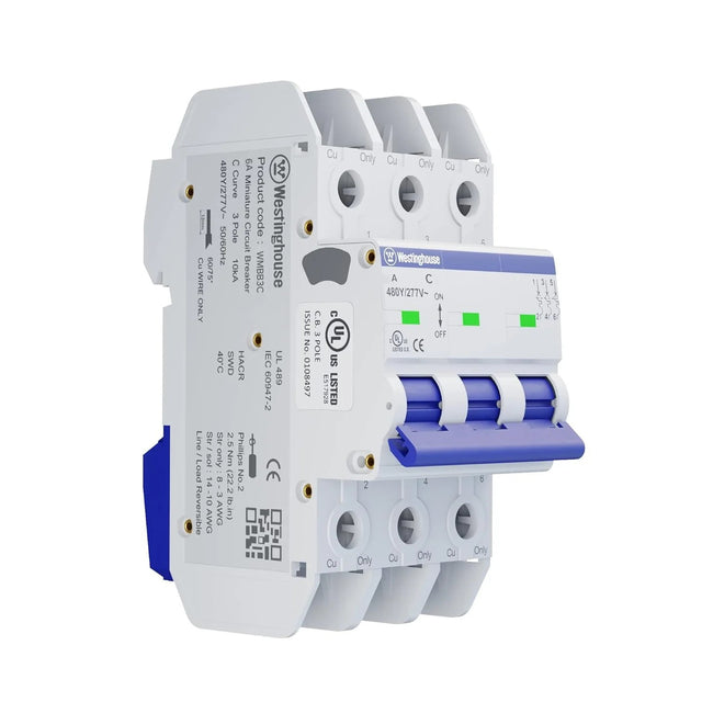 Westinghouse Miniature Circuit Breaker 3 Pole C-Curve 6kA