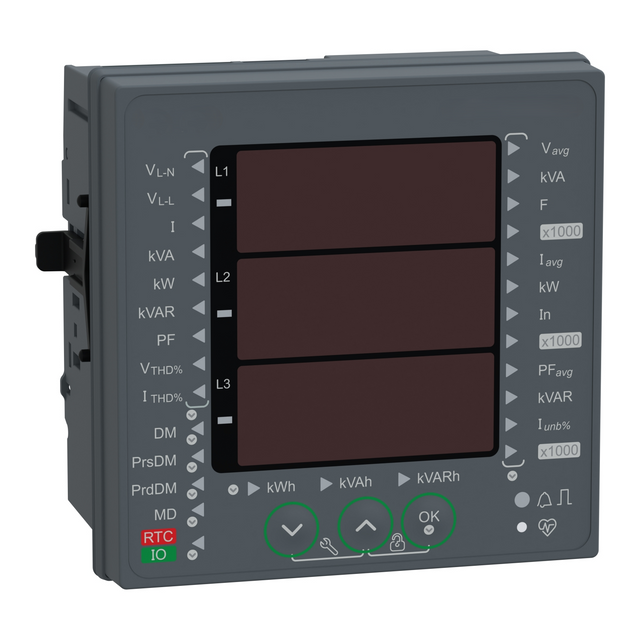 عداد طاقة EasyLogic PM5310 ثلاثي الأطوار بشاشة LCD