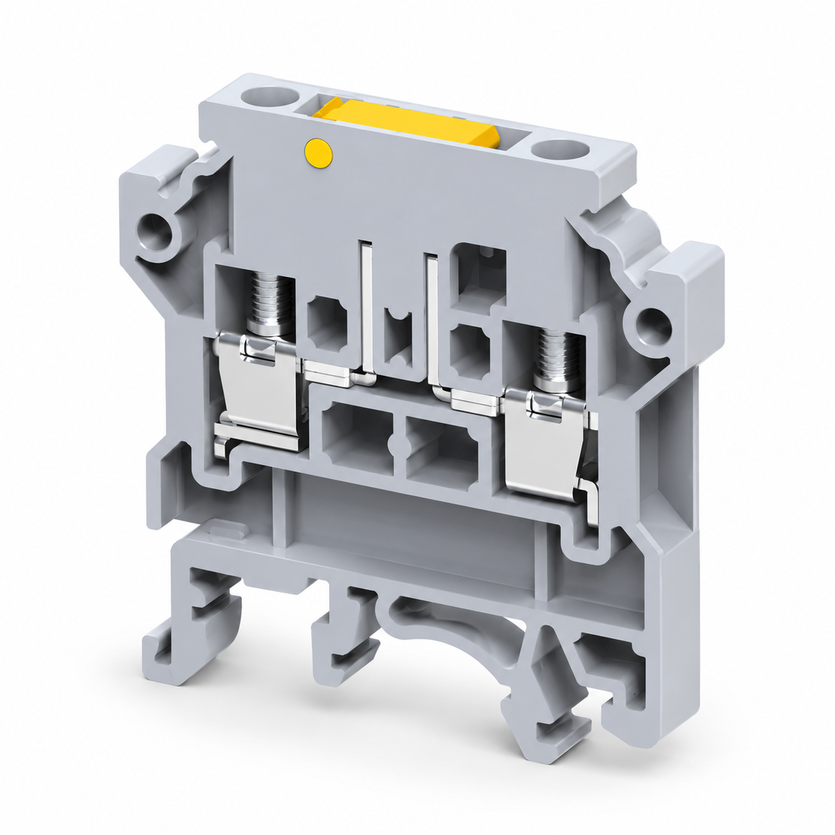 Disconnect Terminal Block, Test/Disconnect Screw Terminal, Gray, 4mm² Rail Mount