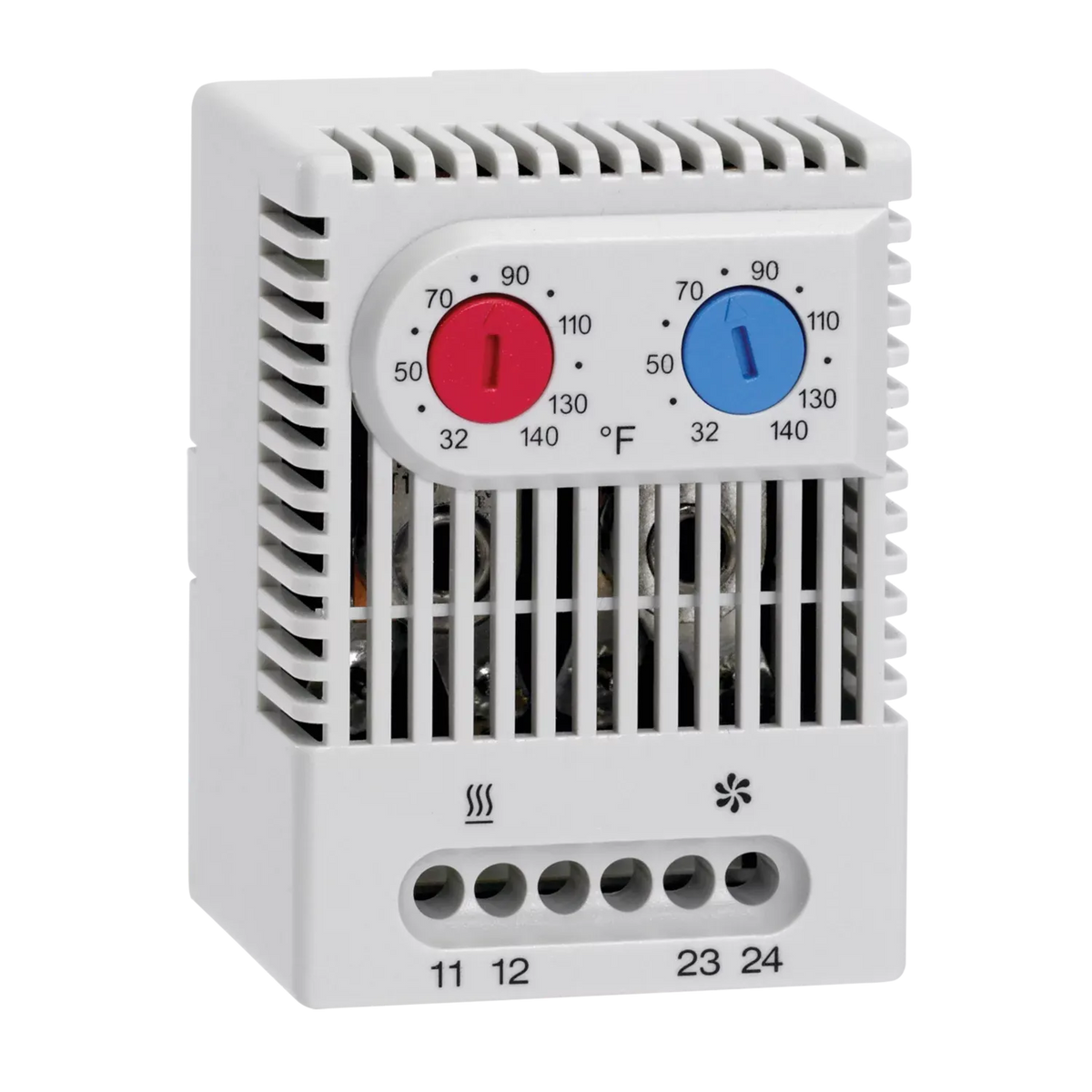 ثرموستات مزدوج ZR 011 لقضيب DIN 0-60°م للتحكم في سخان ومروحة اللوحة
