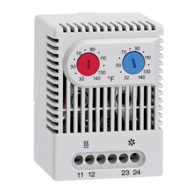 ثرموستات مزدوج ZR 011 لقضيب DIN 0-60°م للتحكم في سخان ومروحة اللوحة