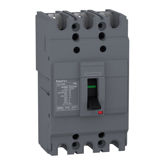 قاطع صندوقي مصبوب 3 أقطاب 25 أمبير نوع N قدرة قطع 15 كيلو أمبير MCCB EZC100N3025