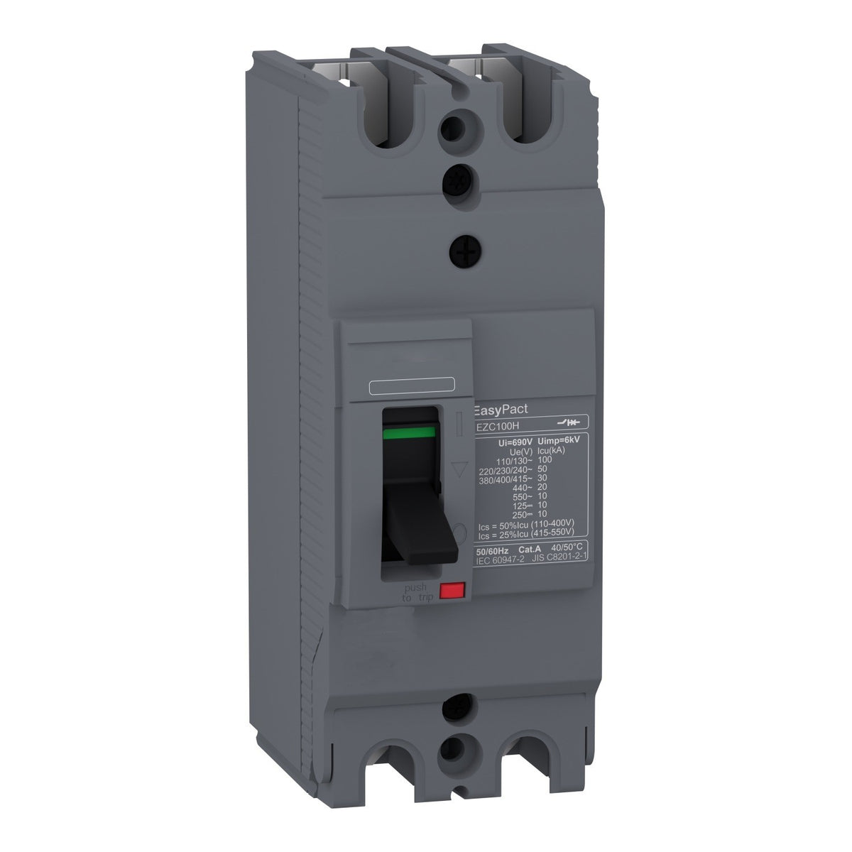 Molded Case Circuit Breaker 2 Pole 100A H-Type 30kA - EZC100H2100
