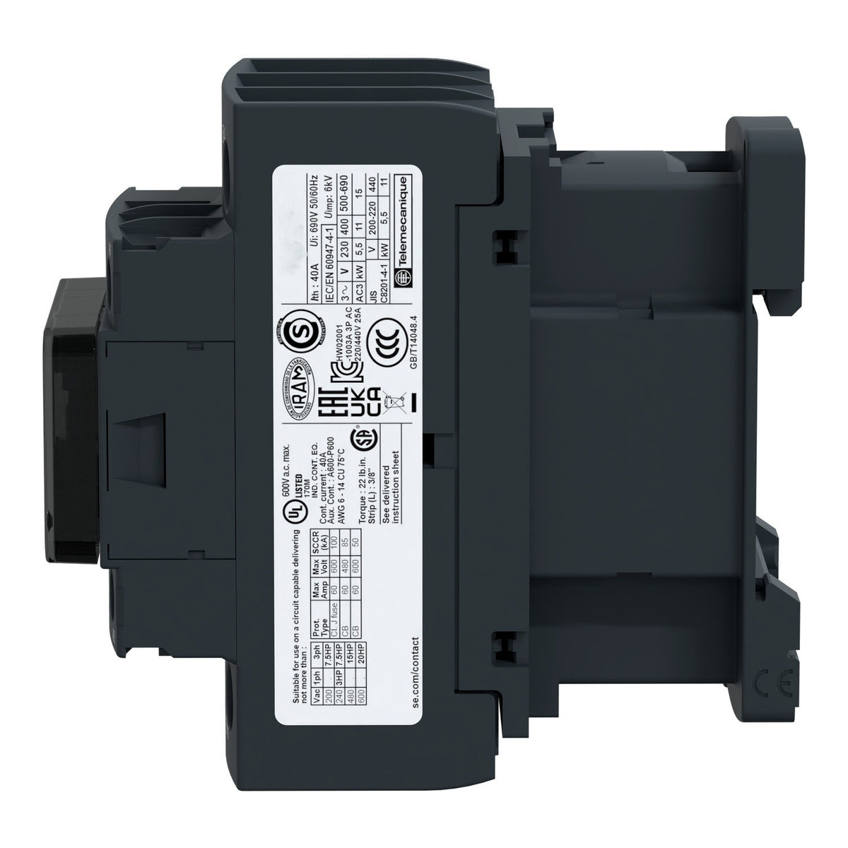 TeSys D Contactor LC1D32U7 3 Pole 32A 240V AC Coil