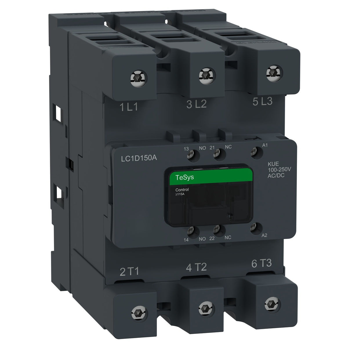 TeSys D Advanced Contactor LC1D150AKUE 3 Pole 150A 100-250V AC/DC Coil