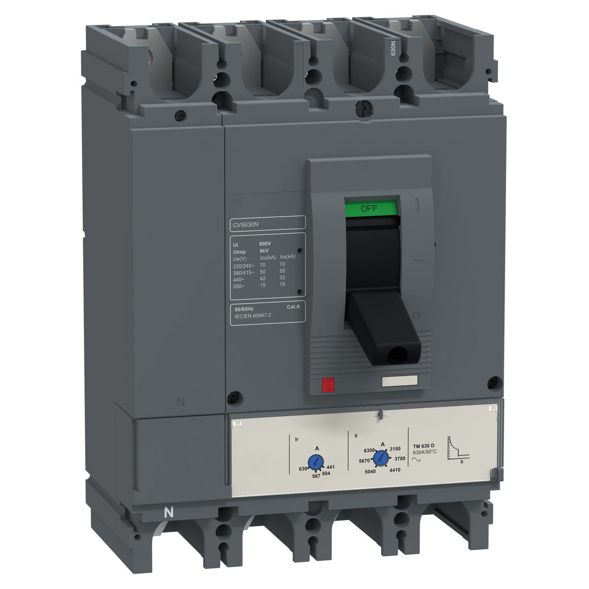 Molded Case Circuit Breaker 4 Pole 600A N-Type 50kA - LV563422