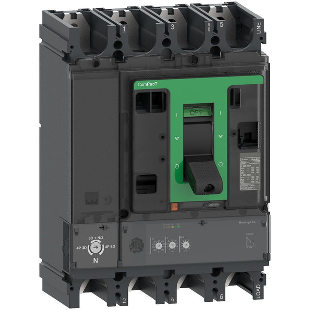 Molded Case Circuit Breaker 4 Pole 630A F-Type 36kA - C63F42D630