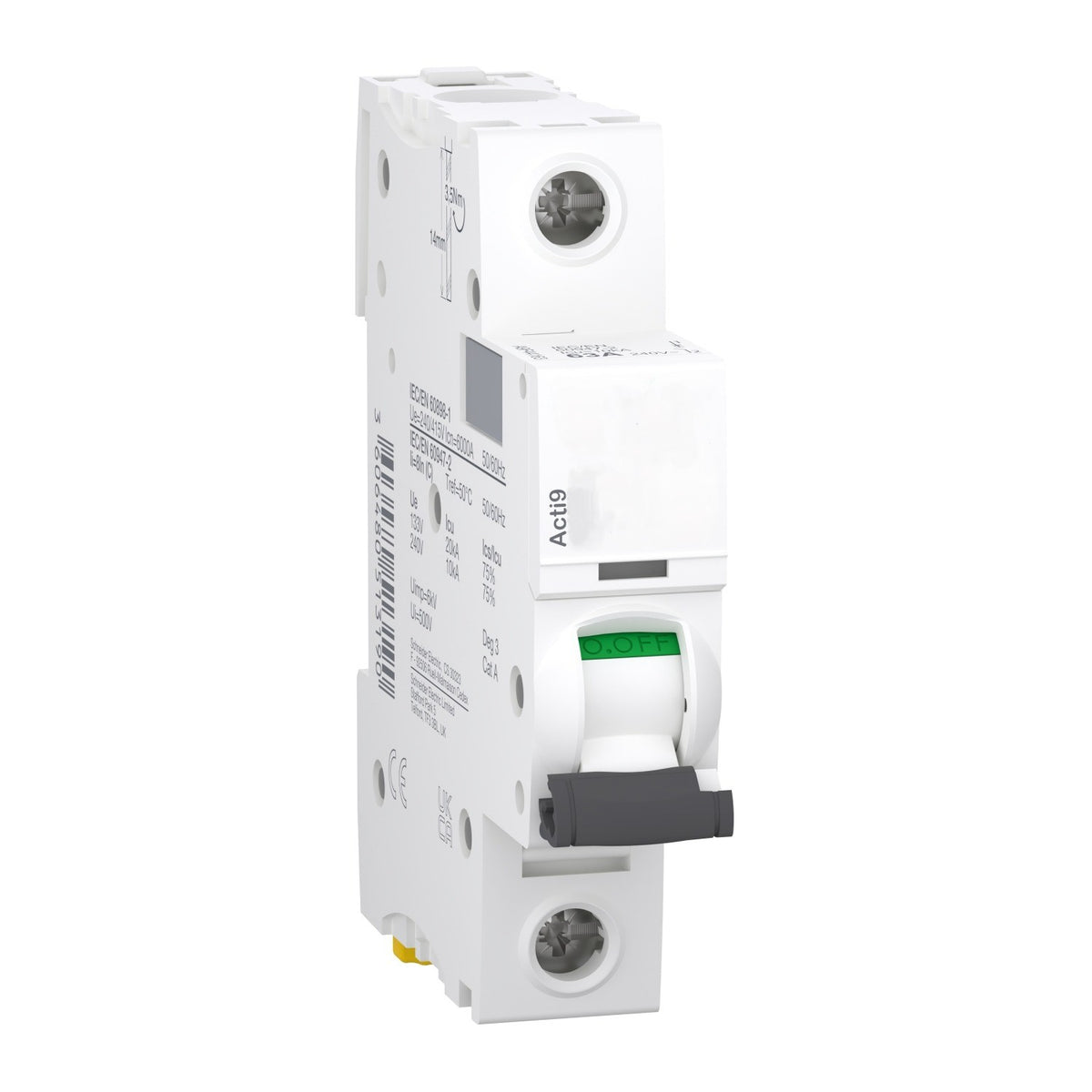 Miniature Circuit Breaker 1 Pole 50A C-Curve 6kA - A9F44150